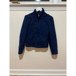 Dividded Women's S/XS asymmetrical zip up button jacket